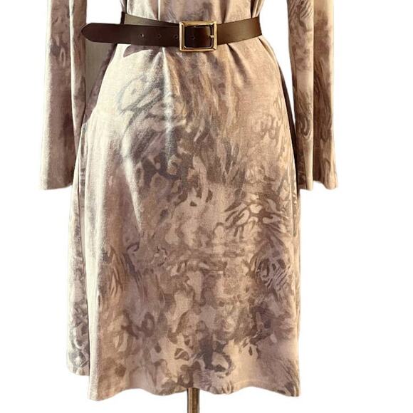 NAULOVER Sheath Knit Dress Turtleneck Wool Angora Long Sleeves Neutrals 42 Large - Picture 8 of 11